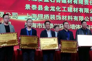 熱烈慶祝第十四屆全國石膏技術交流大會及展覽會盛大召開 金龍建材榮獲“2018-2019年度全國石膏行業優秀企業”